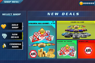 design stunning game UI, gui, hud for your mobile games