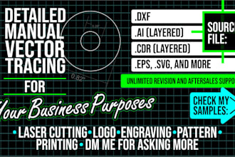 create files for your business need vector trace ai, cdr, svg, eps, dxf cutting