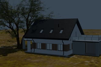 blender 3d house design and rendering
