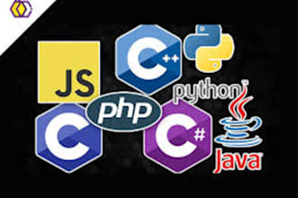 make projects in cpp, c, c sharp, java, python programming