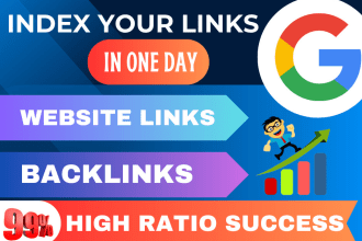 index your backlinks and your site in google within a day