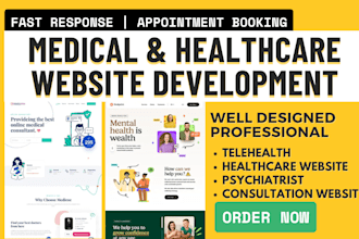 develop healthcare, therapy, psychiatrist, yoga medical and clinical website