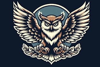 design awesome modern flying owl bird mascot logo with unlimited revision