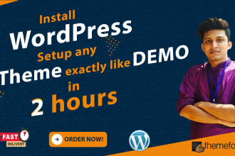 install wordpress theme and setup demo, themeforest template