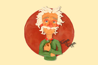 sculpt a 2d clay character or clay illustration for you