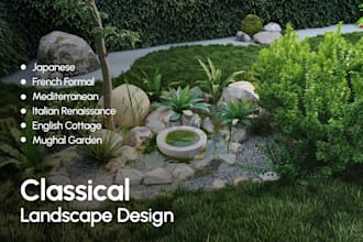 design a traditional, classical style landscape
