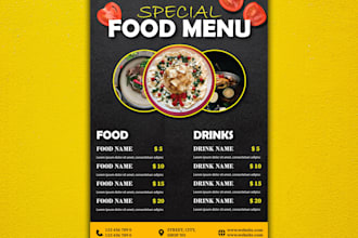 modern restaurant menu and food menu design