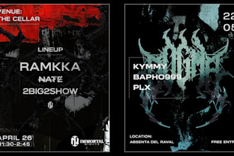 design a high quality techno, industrial event poster