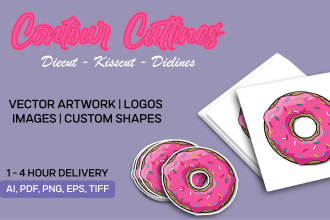 add contour cutline, die cut, die line for logo or stickers