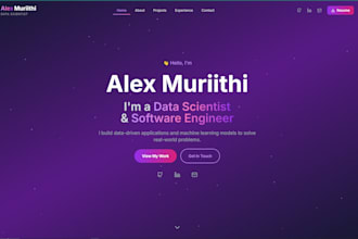 custom portfolio website design using HTML, CSS, and javascript