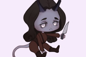 draw chibi characters for rpg, dnd games, sticker packs