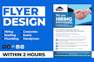 design hiring, cleaning, construction, roofing or plumbing flyer