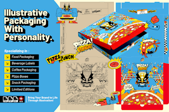 do custom pizza packaging and beer label design