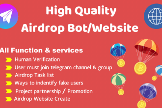 make a high quality telegram airdrop bot for you
