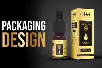 create modern hair oil, perfume and shampoo packaging design