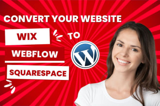 convert clone or transfer wix, webflow, squarespace to wordpress website