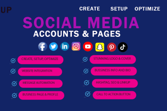 create and set up your social media accounts and setup facebook business