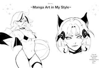 draw any character manga art in my unique style