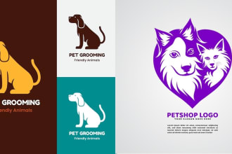 do modern animal dog pet care veterinary logo