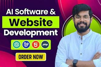 develop ai website, ai app chatbot saas, llm ai software as full stack developer