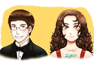 draw and color an anime bust of anyone you want