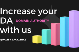 increase your domain authority da 50 plus with SEO authority backlinks
