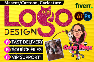 create custom cartoon portrait caricature mascot character logo design
