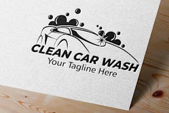 create high quality washing, home cleaning, lawn care and landscape logo