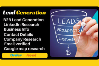do lead generation, data mining, email scraping,  linkedin, find prospect list