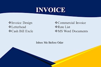 design custom a beautiful invoice, letter head, business card