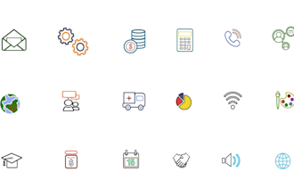 design unique, simple and modern custom icons set