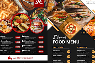 create a restaurant menu, food flyer, or menu card design
