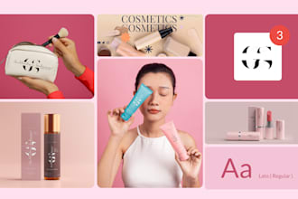 create unique beauty, makeup, cosmetics, and boutique logo with a branding kit