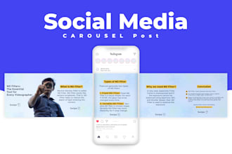 design professional and seamless carousel post for instagram, linkedin, facebook