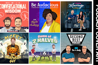 design a podcast cover or podcast logo in cartoon style
