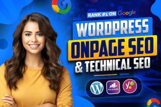 do complete wordpress onpage SEO and technical optimization using yoest rankmath