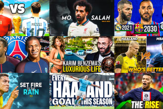 design eye catchy soccer football or youtube thumbnails