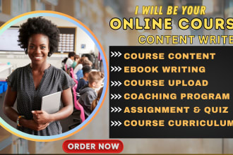 write your online course content, course curriculum, ebook, and article