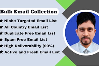 collect niche targeted active and valid bulk email lists for email marketing