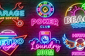 design 5 neon logo 3d neon sign for you