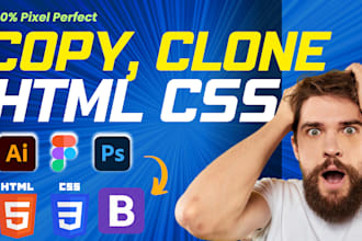 make website copy clone website convert duplicate design