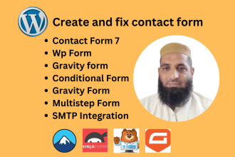create or fix wordpress forms using gravity, ninja, wp forms, contact form 7