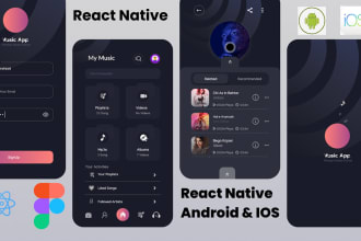develop android and IOS mobile app using react native, convert figma to react
