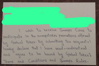 handwriting sweepstakes cards, codes and envelopes for you