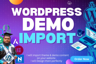 install theme and import demo data on your wordpress website