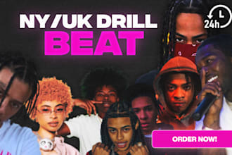 produce a professional custom sexy, jerk, drill beat in 24h
