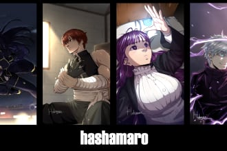draw portrait anime poster or phone wallpaper for you