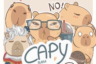 design your personal capybara mascotte in a chibi cartoon style