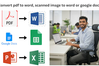 convert pdf to excel, word to excel, and typing