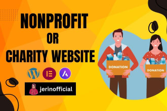 create nonprofit charity crowdfunding church organization or ndis website